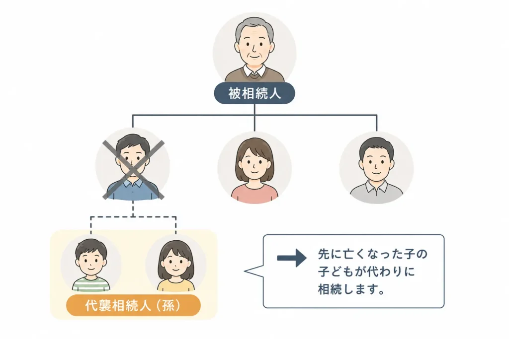 【図解】代襲相続は誰が対象?相続人になる範囲をケース別に解説