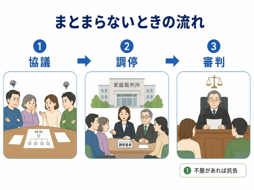まとまらない時の流れ。①協議→②調停→③審判